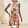 Plus Size Women Round Neck Sleeveless Tank Midi Dress Summer Casual Vacation Gown