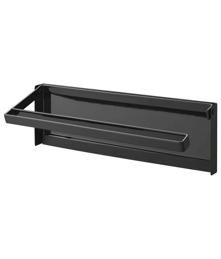 Yamazaki Jitsugyo 4942 One Hand Cut Magnet Kitchen Paper Holder Black Approx. W30.5XD2.5XH9.5cm Tower Compatible with Large Types Made Overseas