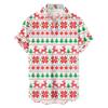 New Christmas Printed Shirt Theme Casual Fashion Spring and Autumn Men's Short Sleeve Shirt