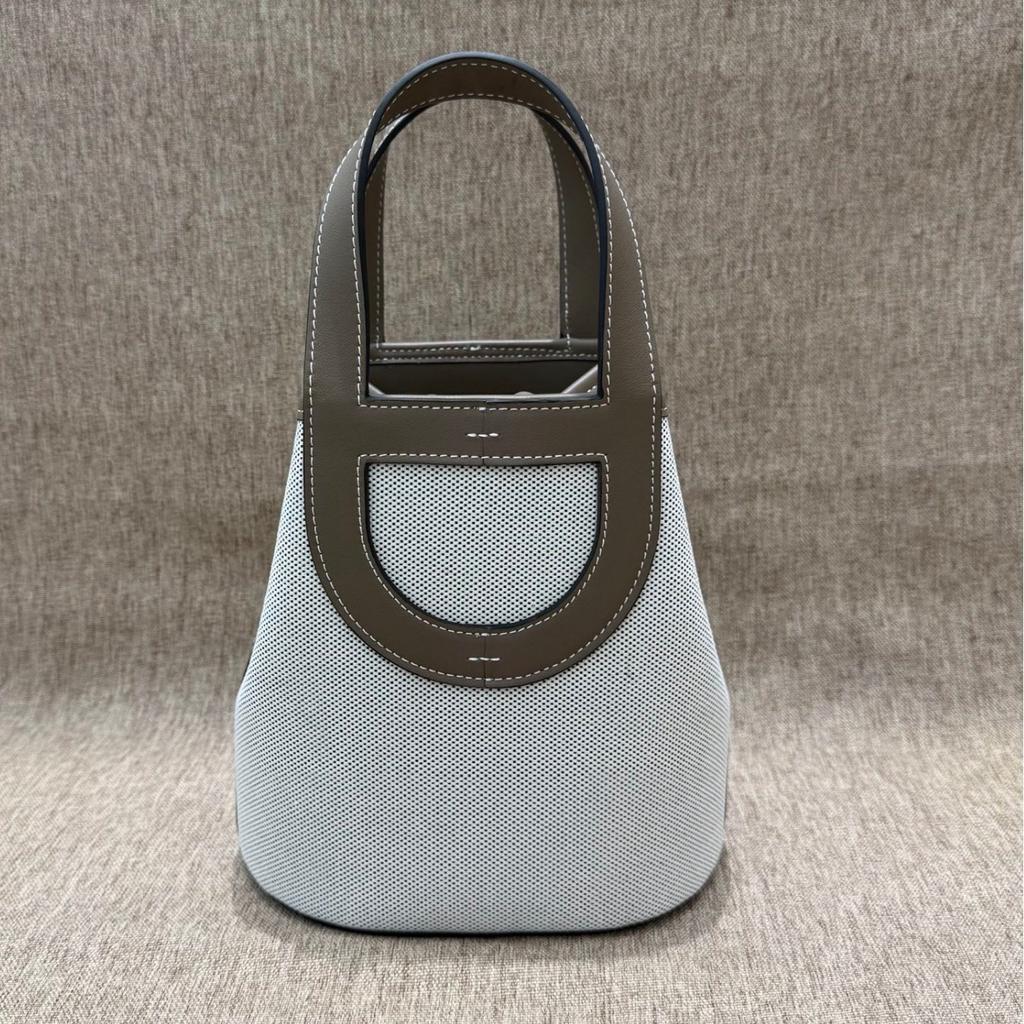 2026 Новая Модная Канва с Быстрой Первосортной Коровьей Кожей Свиной Нос Сумка-Ведро Прочная Корзина для Овощей Сумка