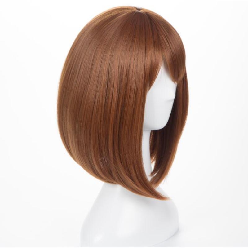 Аниме Мой Герой Академия Очако Урарака Короткий Коричневый Боб Термостойкий Косплей Костюм Парик