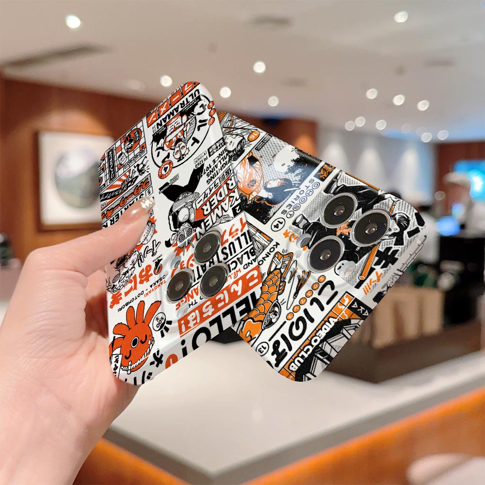 Все включено Пленка Чехол для телефона Мультяшный Модный дизайн Жесткий Чехол Полная защита Защита камеры для OPPO A60 A96 Reno12 Realme C53 C75