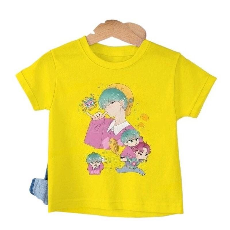 Летняя футболка с коротким рукавом с принтом K-pop Demon Hunters Saja Boys для девочки, удобная футболка с коротким рукавом в повседневном стиле