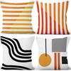 4Pcs Black White Gray Geometric Square Line Abstract Printed Pillow Cover Polyester Cushion Case 2D Flat Printing Pillowcase Now