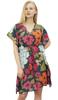 Женский разноцветный хлопковый кафтан, пляжная накидка, короткая, с принтом