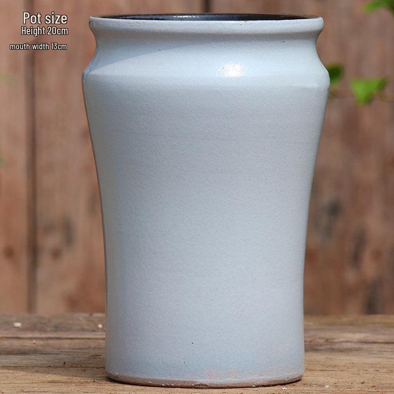 Handmade Coarse Purple Clay Ceramic Succulent Pot, Breathable Square Mouth, Large Opening for Green Plants