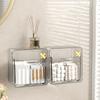 Bathroom Mirror Cabinet Storage Box Cosmetic Cotton Wall-Mounted Transparent Cotton Swab Box Lipstick Rack