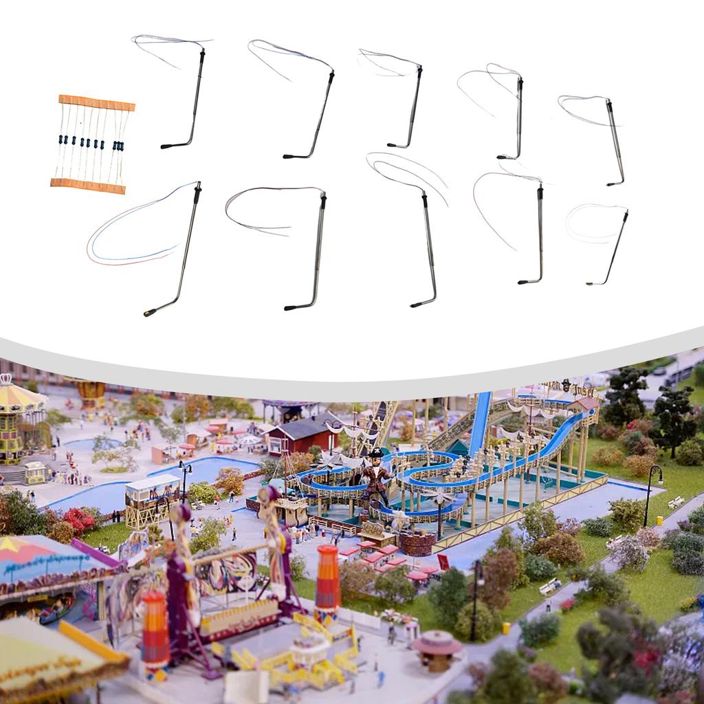 10 шт. OO масштаб HO масштаб фонарь современное уличное освещение уличный фонарь 10 см модель железных дорог для домашнего декора своими руками