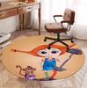 Pippi Longstocking Pattern Round Rug, Indoor/Outdoor Mat, for Picnic, Gameroom, Bedroom, Office, Living Room, Home Decor Carpet, Birthday Gift