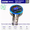 Автомобильное зарядное устройство мощностью 200 Вт с 6 портами USB и Type-C, PD QC3.0, быстрая зарядка для iPhone, Samsung, Huawei, Xiaomi — компактный, огнестойкий дизайн