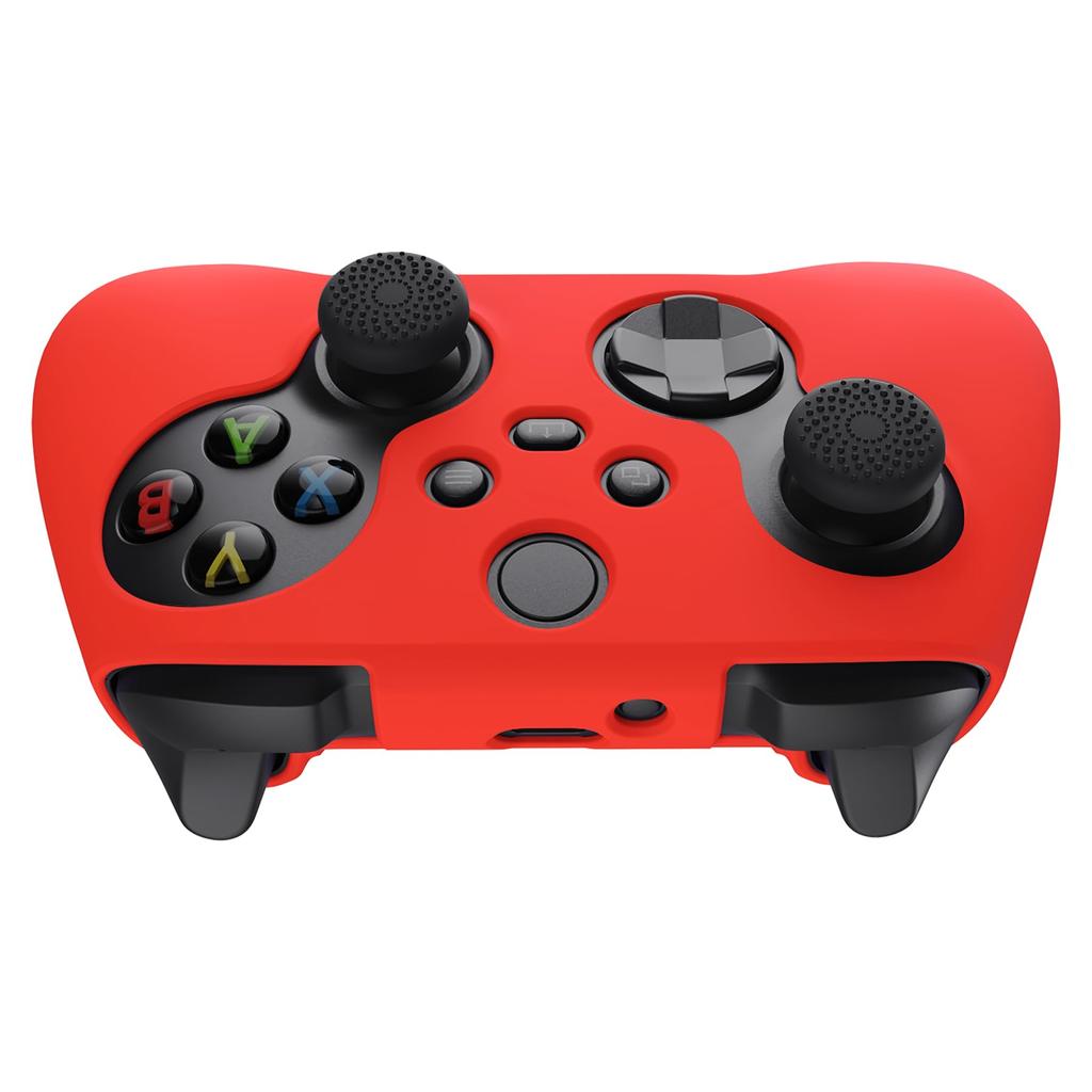 PlayVital Чисто силиконовый чехол-скин для Xbox Series X с черными накладками на стики, мягкий резиновый защитный чехол для беспроводного контроллера Xbox Core, противоскользящий