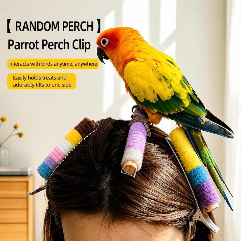 Comfort Grip Parrot Perch Clip On Bird Nail Grinding Perch Shoulder Perching