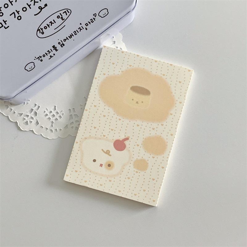 Korean INS Cute Pudding Bear Memo Pad Cute Student Loose Leaf Message Notepad Girl Mini Pocket Planner Scrapbook Material Paper