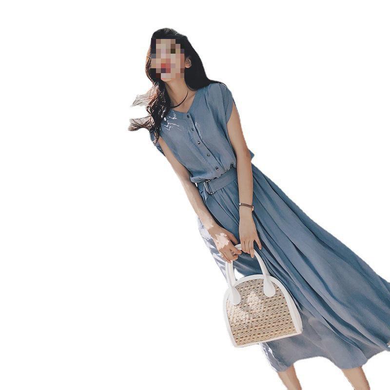 Summer 2023 Women's Korean Style Chiffon Over-the-Knee Fairy French Dress