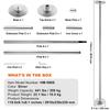Professional Dancing Pole, Spinning Static Dancing Pole Kit, Portable Removable Pole, 45mm Heavy-Duty Stainless Steel Pole, Height Adjustable Fitness