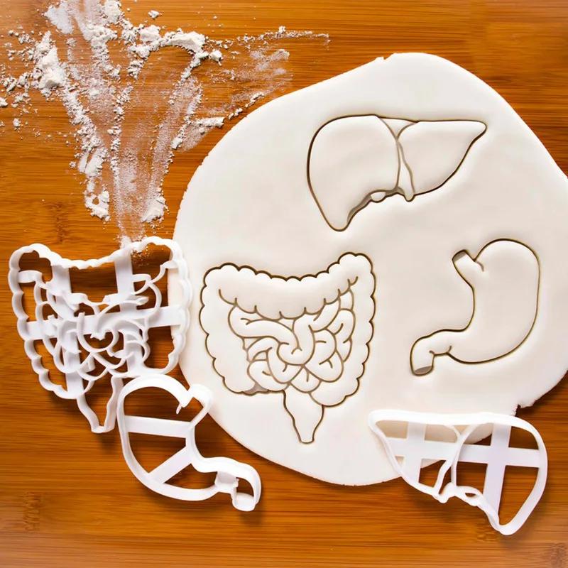 Human Organs Cookie Cutter Heart Brain Shape Fondant Icing Biscuit Mold Party Cake Decoating Baking Tools Kitchen Accessories
