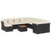 VidaXL Salon de Jardin avec Coussins 12 pcs, Canapés de Terrasse, Ensemble de Meubles de Patio, Mobilier d'Extérieur, Noir 3223977