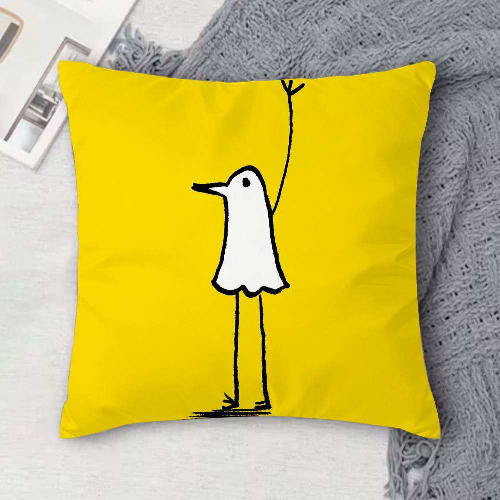 Декоративная квадратная наволочка с двусторонней печатью «GGoodnight Punpun» для дивана, гостиной, домашнего декора