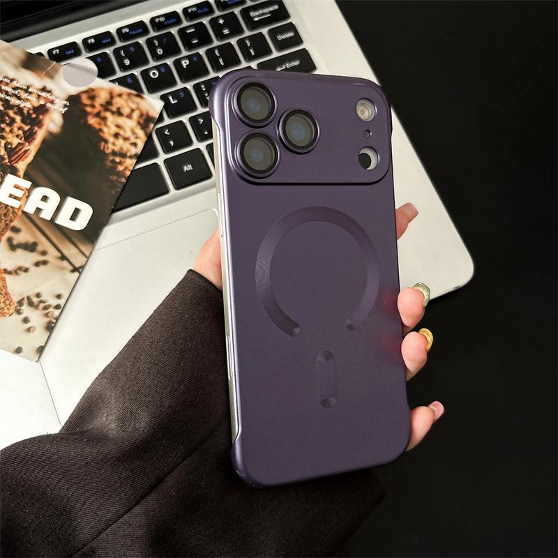 Безрамочный Магнитный Чехол Для iPhone 17 Air 16 15 14 Plus 13 12 11 Pro Max Plus Для Magsafe Защита Камеры Жесткая Задняя Крышка из Поликарбоната