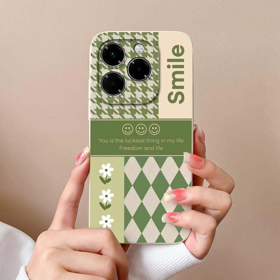 Бампер для Infinix Smart 9 Note 40X Hot 50 50Pro Plus 50i Zero 40 5G 4G чехол с узором в клетку жидкий силикон противоударный защитный для Infinix новый чехол