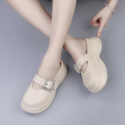 Весенние новые женские повседневные удобные полутапочки на толстой подошве мягкие модные сандалии женская обувь