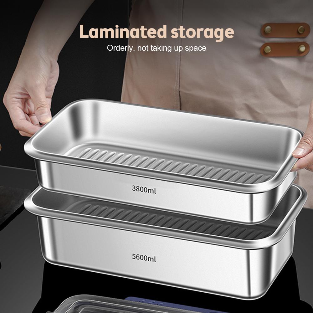 Food Storage Containers with Lids Airtight Food Grade 316 Stainless Steel Large Capacity Leakproof