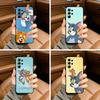 Классический мультяшный чехол из мягкого силикона Том и Джерри для Samsung S25, S24, S21, S22, S23, S30, Ultra, S20, Plus, FE, Lite-Черный