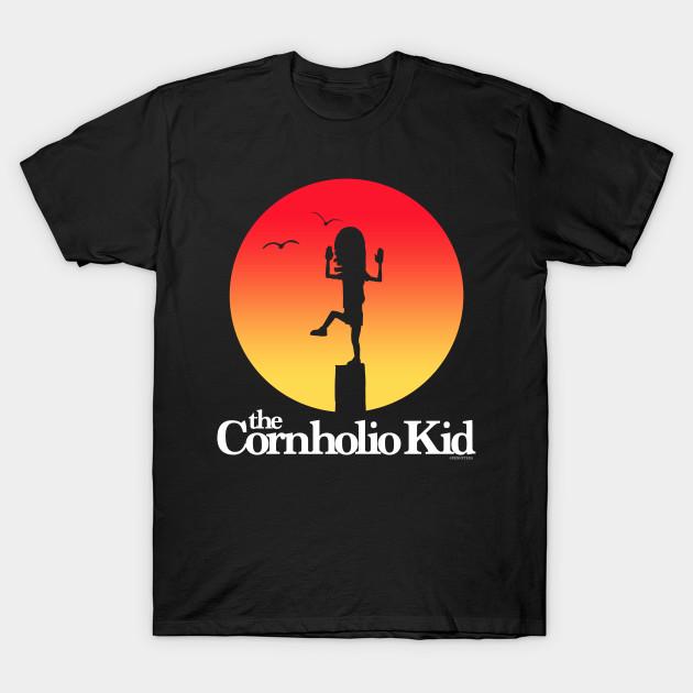 Asian Size Men Black Print T-shirt The Cornholio Kid No-Cut Heat Transfer Print Cotton Tshirt