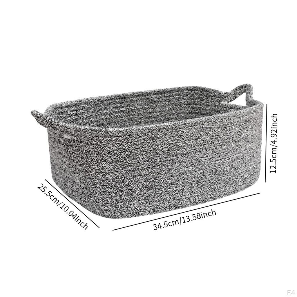 Cotton Rope Woven Storage Basket Baby Nappy Child with Handles Towels for Office Dorms
