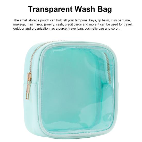 Прозрачная мини-косметичка, прозрачная косметичка на молнии, ПВХ, водонепроницаемая дорожная косметичка, органайзер, портмоне для женщин и девочек