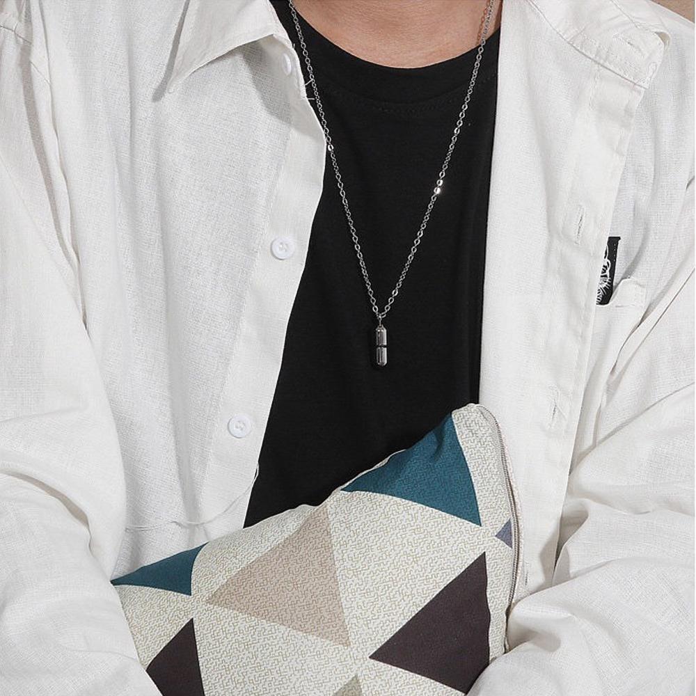 Keepsake Women Ashes Vial Cremation Urn Pendant Cross Engraved Clavicle Choker Pill Necklace