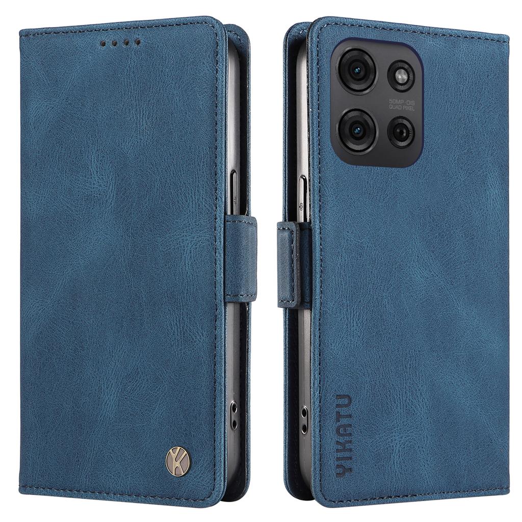 YIKATU YK-005 Для Motorola Moto G75 5G Чехол PU Кожаный Кошелек Чехол для Телефона Скин Ощущение Прикосновения