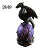 Resin Dragon Sculpture Statue with Ball, Dark Style Figurine, USB Powered Desktop Ball Lamp Ornaments, Fantasy Gift for Men & Lovers Mythical Creature