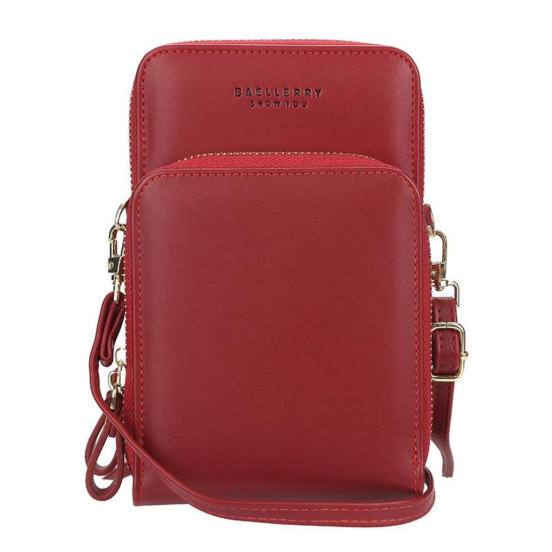 Baellerry Womens Wallet Pu Leather Large Capacity Zipper Crossbody Phone Bag For Daily Use