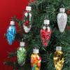 12/24Pcs Christmas Clear Plastic Bulb Shape Ornament Fillable Light Bulb Xmas Tree Ball Hanging Pendant DIY Gift Home Decoration