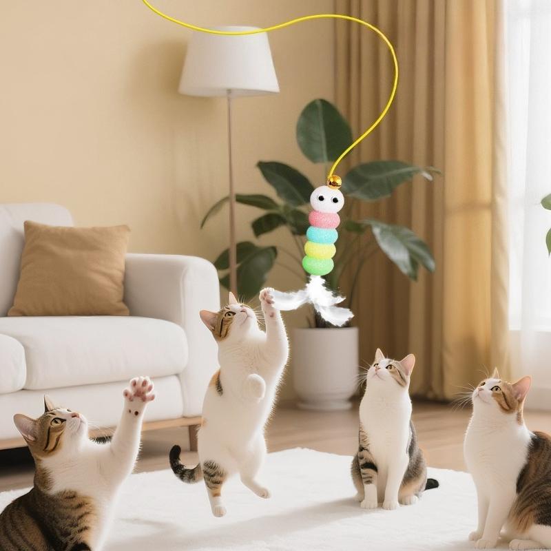 Electric Suspended Cat Toy Rechargeable Interactive Hanging Door Kitten Toy Automatic Electric Flying Bird Cat Toy Supplies