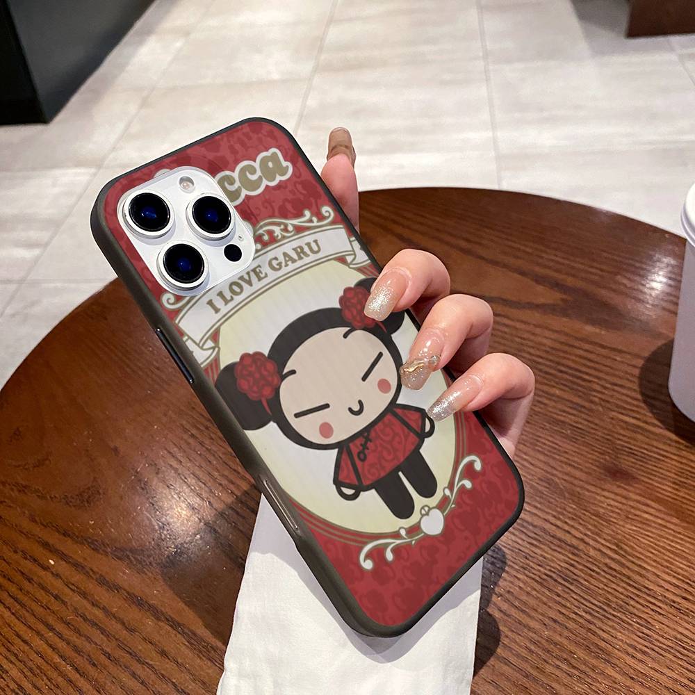 Popular Animation P-Pucca Phone Case For IPhone 17 16 15 11 12 13 14 Pro Max Soft Corrugated Silicone Cover Case