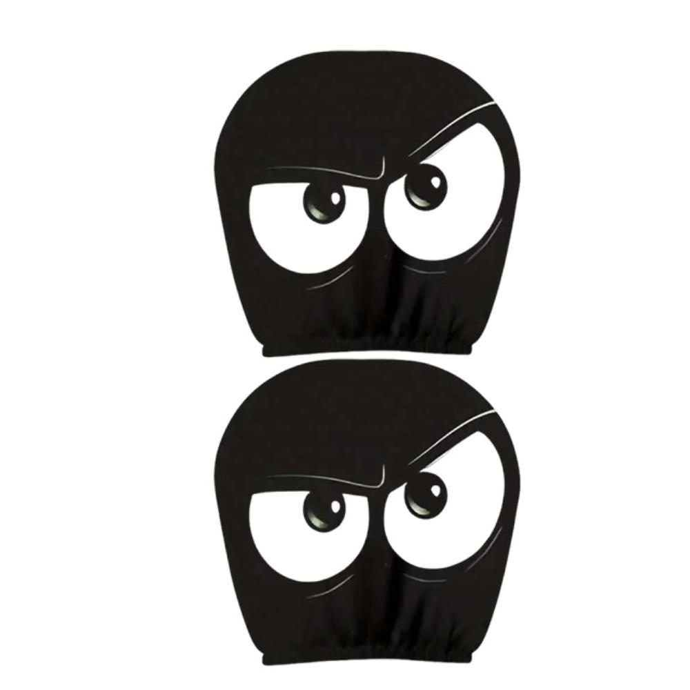 2Pcs Cartoon Car Pillowcase Exaggerated Car Seat Headcover Halloween Christmas Holiday