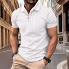 Summer Jacquard  Polo Shirt Simple Autumn Tops Fashionable Solid Color Lapel Men's Button Short Sleeve Polos Shirts