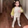 Korean Style Girls' Two-Piece Autumn Sweatshirt & Leggings Set