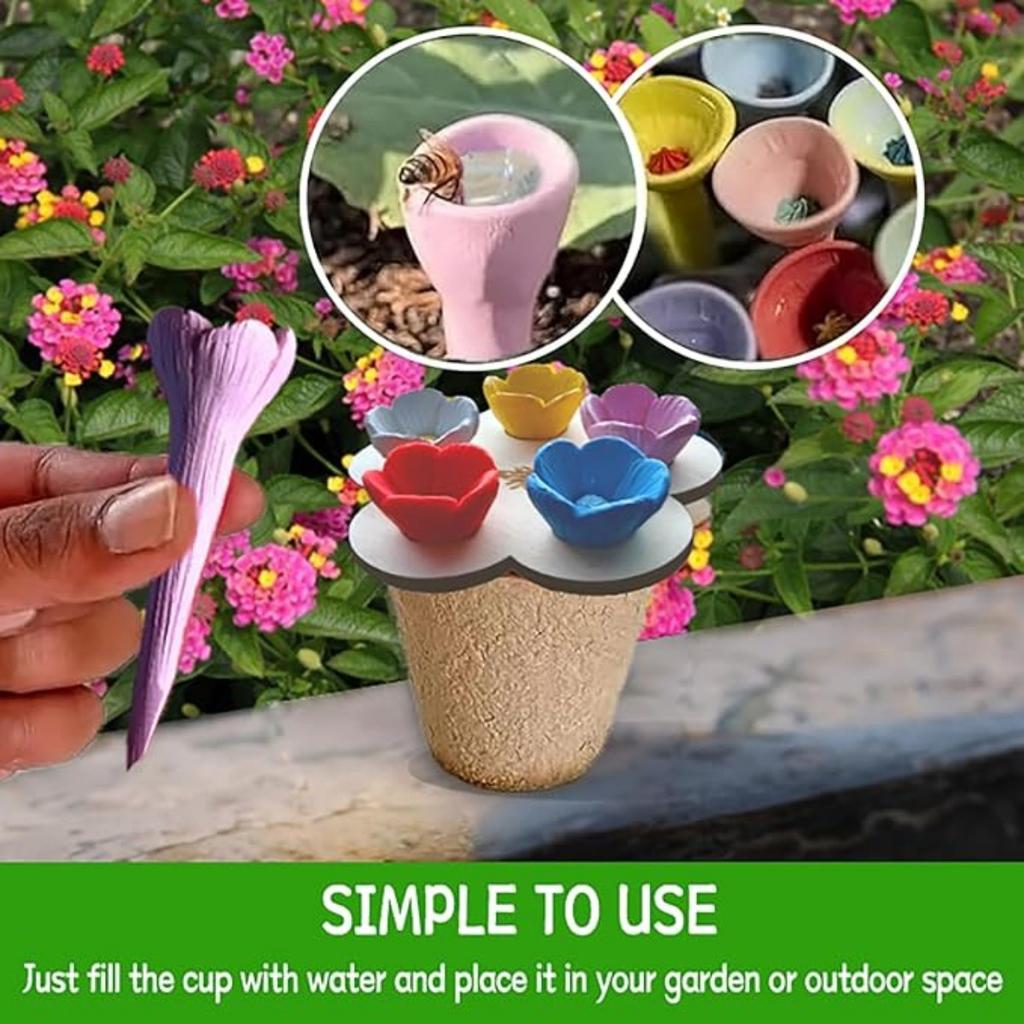 Пчелиные чашки для сада, станция поения пчел, пчелиные чашки с водой для пчел в саду, поилка для пчел, красочная мини-поилка для садовых веранд