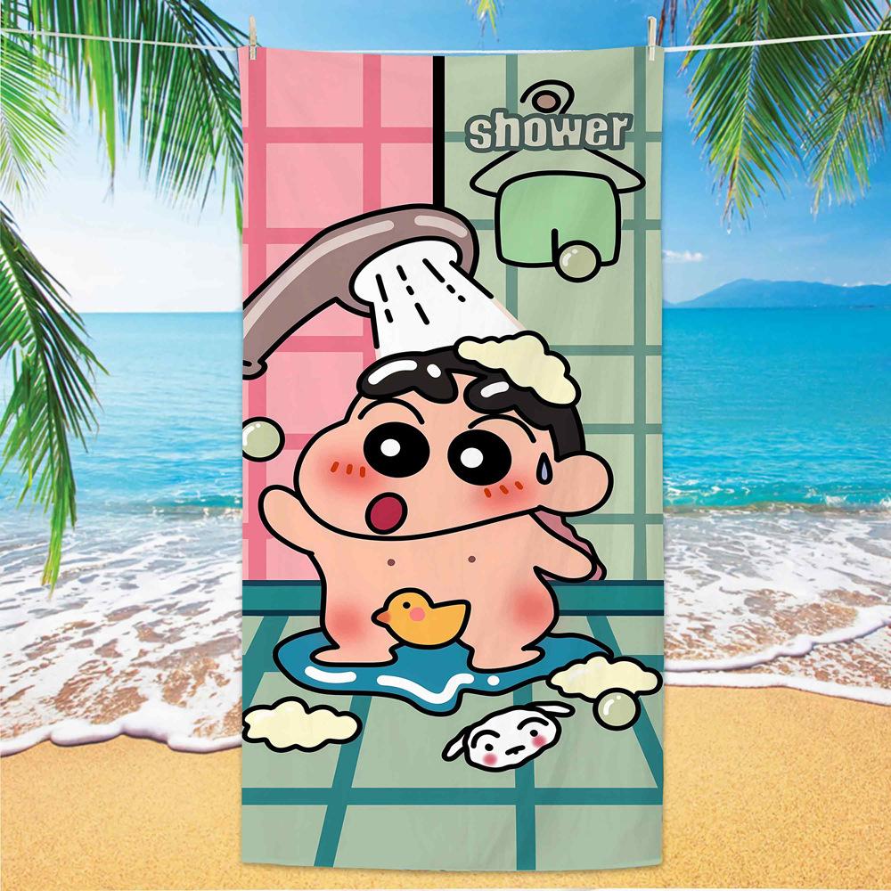 Extra Large Kids Quick Dry Bath Towel Cartoon Character Digital Print Double Sided Flannel Microfiber Beach Towel