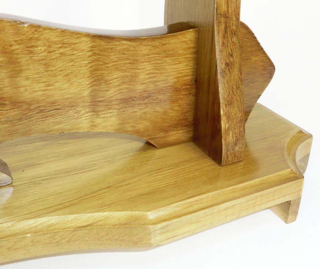 Kiumi Sword Stand with Solid Sword Wooden Sword Holds 3 Swords Iaido Wooden Base, Wood, Holder, Stand, (Japanese Swords, Swords, Swords)