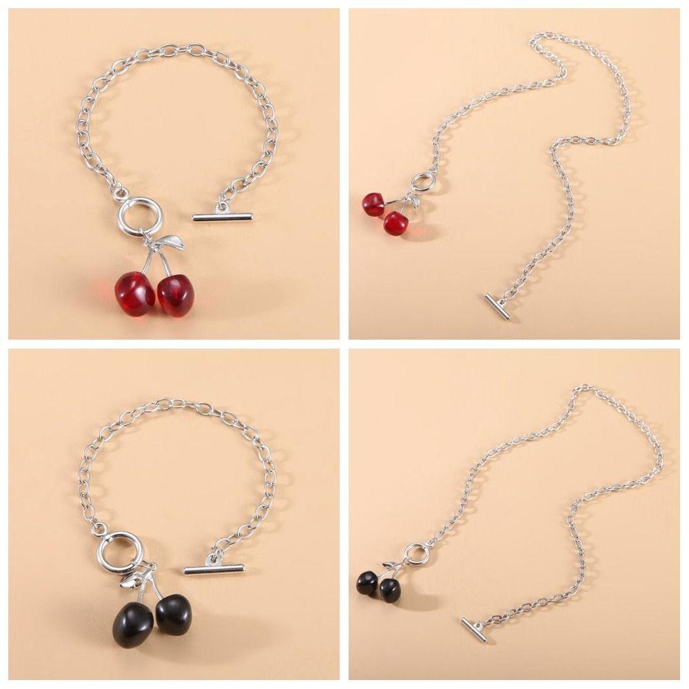 Цинковый сплав цинка красный вишневый браслет фруктовый ошейник цепочка аксессуары для вечеринки ювелирные изделия подарок