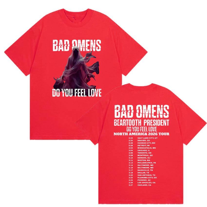 Bad Omens Тур Do You Feel Love 2026 Печатные Футболки Мужские Женские Ретро Оверсайз Хлопковая Футболка Классическая Панк Готическая Одежда Футболка