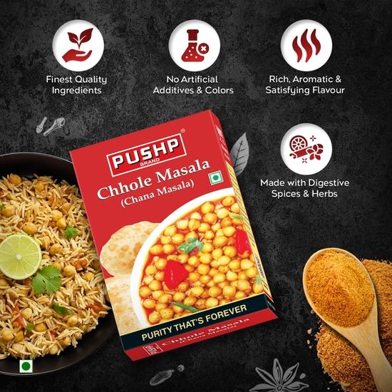 Pushp Brand Chana Masala Box (100gm Pack) (Pack of 5)