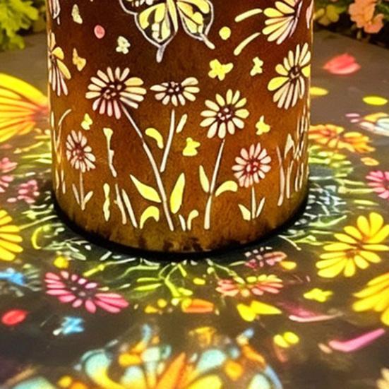 Colorful Solar Floral Lantern, Outdoor Metal Hummingbird Solar Light, Waterproof Butterfly LED Garden Lantern, Hanging Lantern for Outside Table Tree