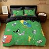 Goodnight Moon Pattern Bedding Quilt Set Quilt Cover Pillowcase Home Birthday Gift(1 * Duvet Cover + 2 * Pillowcase, Without Core)