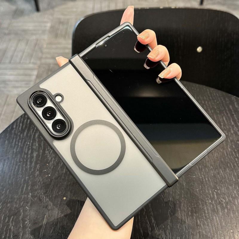 Ultra Slim Magnetic Snap-on Case Galaxy Z Fold5 Fold7 Fold6 Soft TPU Cover Matte Finish