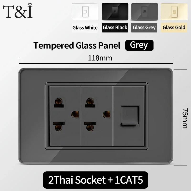Американский Тайский Стандарт 118*75мм USB Type-C 20Вт Быстрая Зарядка Розетка Умная Розетка 3А Настенный Выключатель Света Офис Домашнее Использование 110В 1